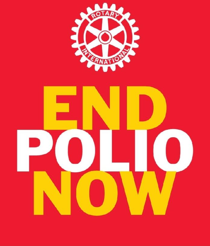 endo polio now su sfondo rosso per il polio day