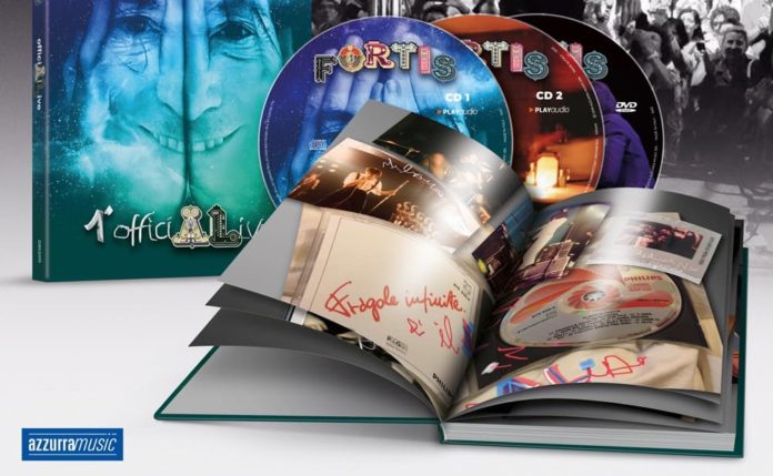 fortis - 1 officiALive la copertina con un libro aperto e dei cd