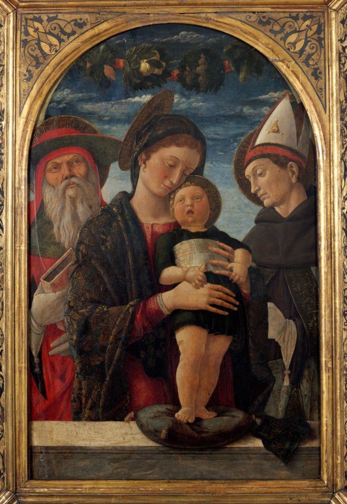 Madonna con bambino e Santi Gerolamo e Ludovico di Tolosa opera Mantegna 