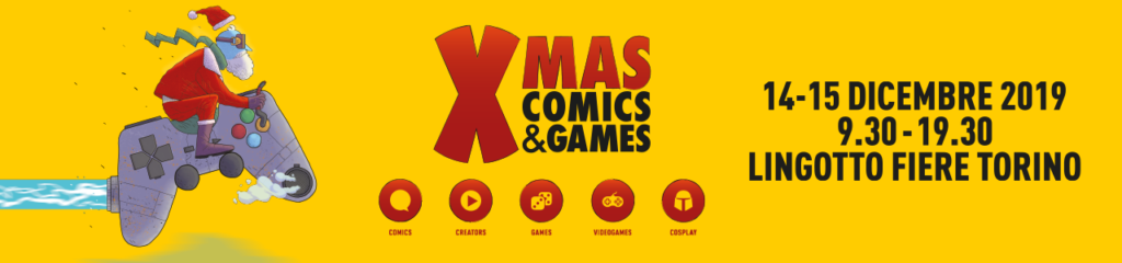 Logo xmas comics & games giallo 2019