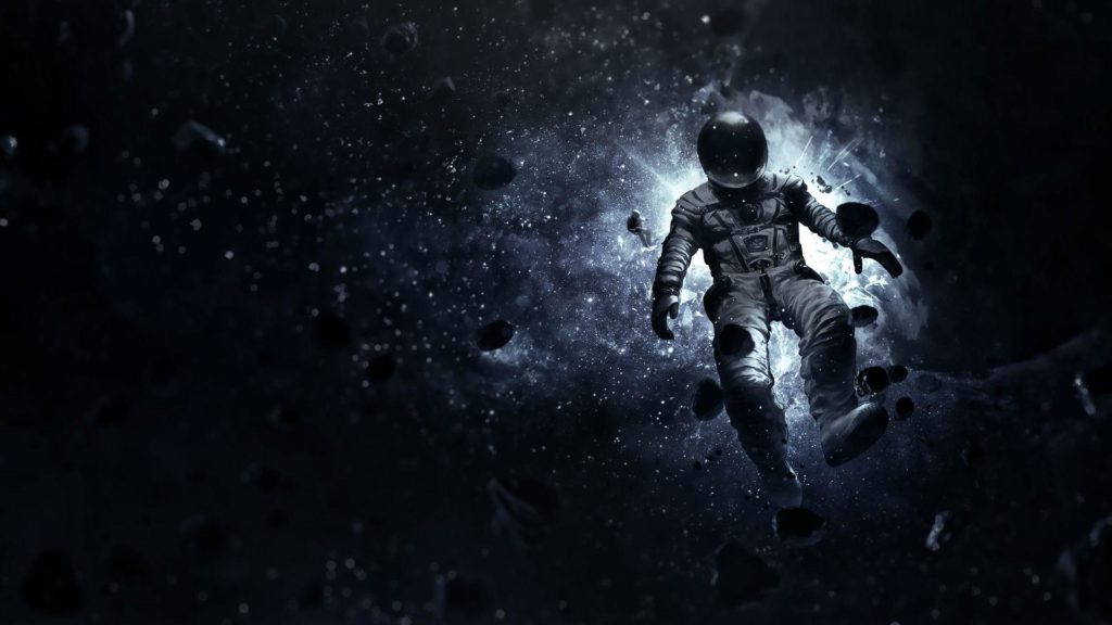 paura della gravità, astronauta che si lascia fluttuare nello spazio