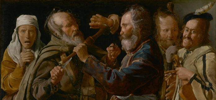 Dipinto di George de La Tour il maestro della luce . Musicanti in rissa tra di loro