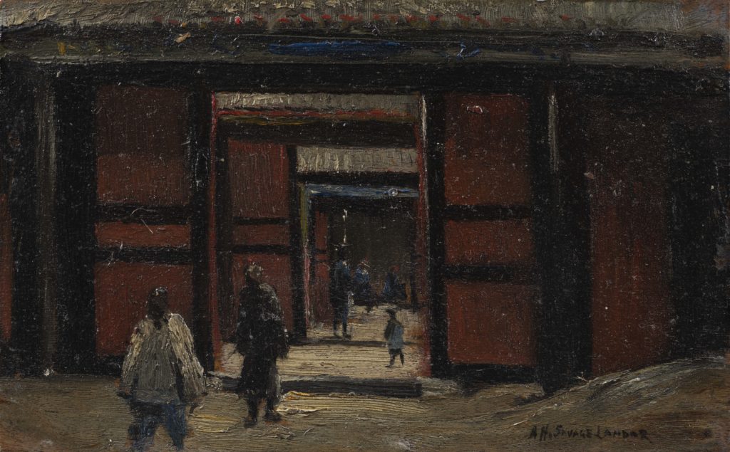 Opera di Landor Asia
Portale yamen a Pechino con figure, 1891
Olio su tavola, 10,8 x 17 cm
Collezione Fusi