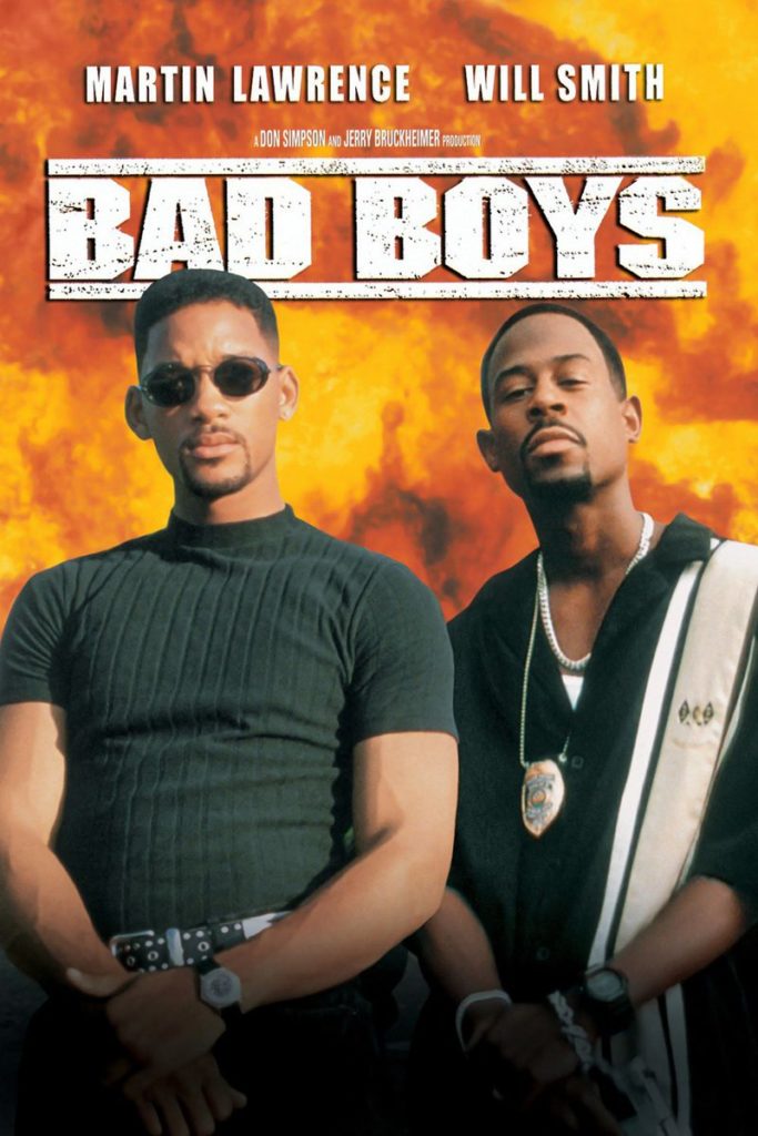 Bad Boys la locandina del primo film della trilogia con Will Smith e Martin Lawrence