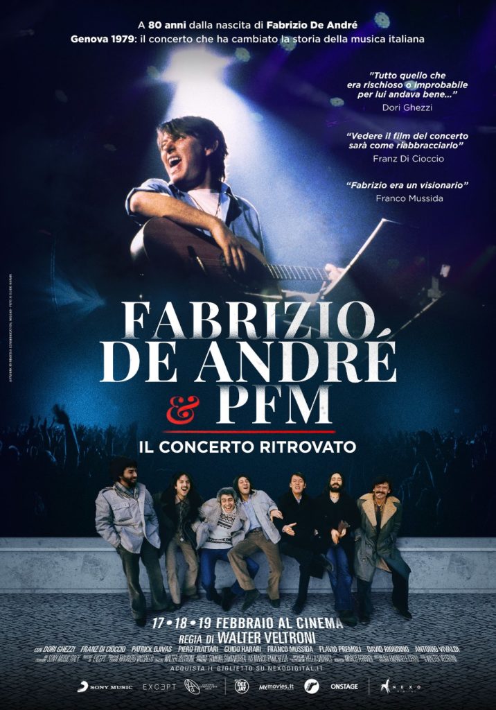 Fabrizio de andrè e PFM il concerto ritrovato: la locandina del film