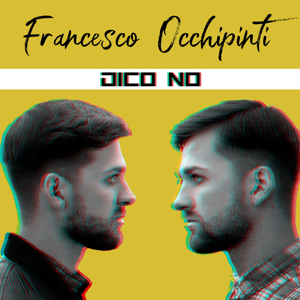 Francesco Occhipinti presenta "Dico no", contro il bullismo. Copertina del disco, che ritrae una immagine speculare dell'artista che guarda se stesso