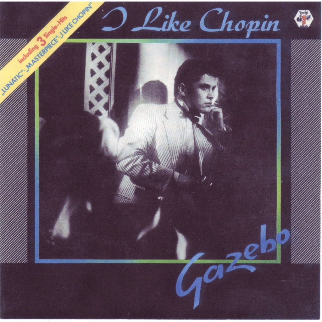 Gazebo - I like Chopin. Nella foto la copertina del 45 giri del 1983. che ritrae il cantante, vestito di bianco