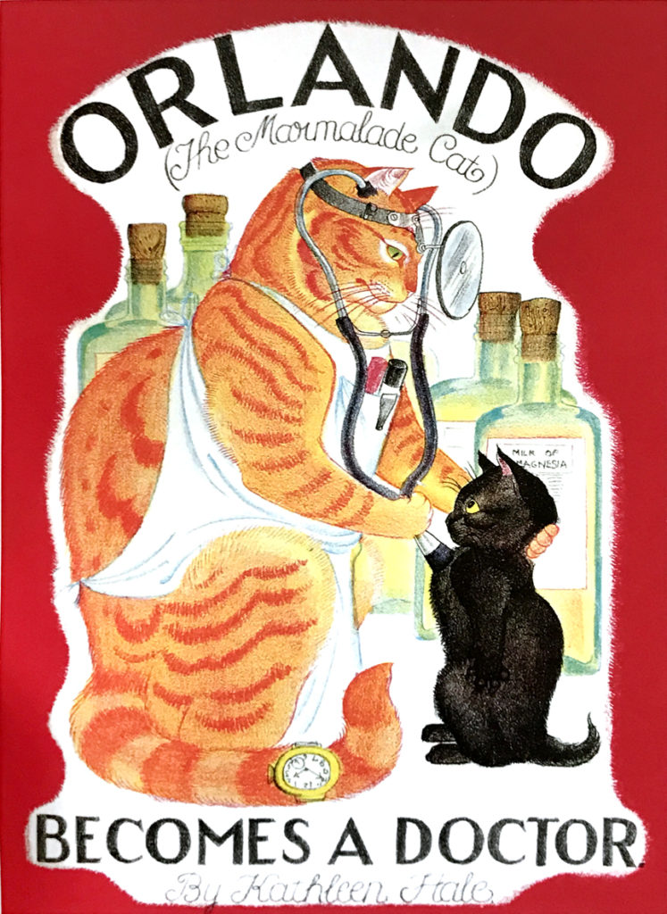 Copertina litografia con un gatto médico chebascoltanun gattino nero di Kathleen Hale