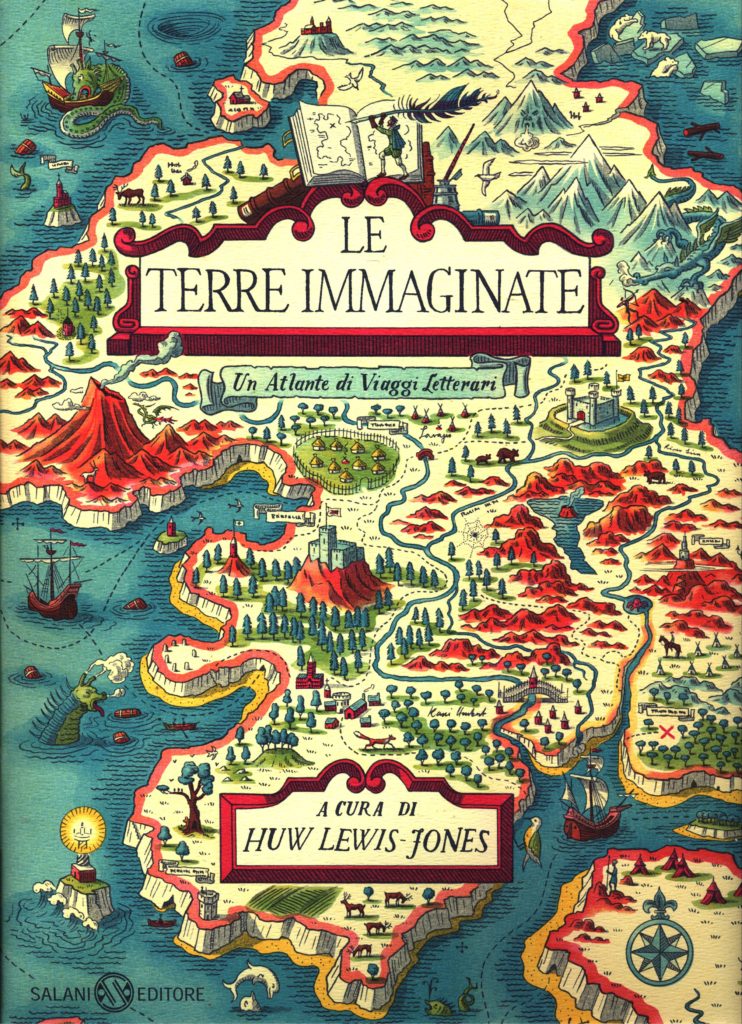 SalTo Rewind: Hum Lewis-Jones "Le terre immaginate. Un atlante di viaggi letterari" la copertina del libro con una mappa geografica antica disegnata