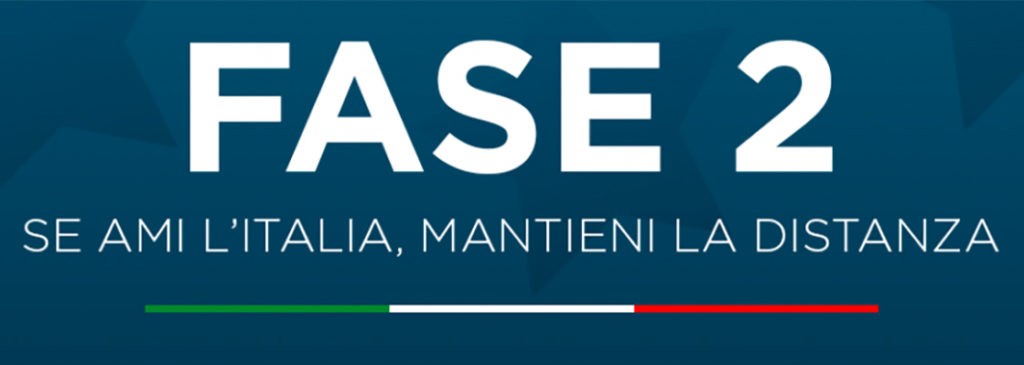 #sanremo1956 #sanremo1997 - il logo della fasee due su sfondo blu e la scritta "se ami l'Italia mantieni la distanza