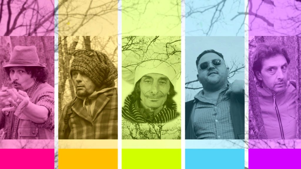 Bebla, Gemelli Siamesi, Francesco Fuligni e Franchino: tutti a…”Funghi”. nella foto i protagonisti, ritratti ognuno con un colore dell'arcobaleno