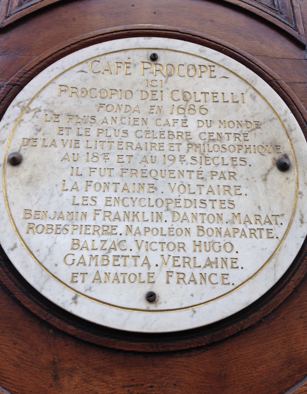 Caffè PRocope , l'epigrafe dedicata a Procopio