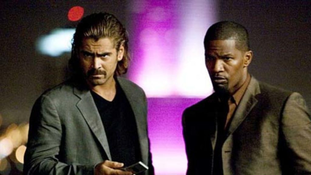 miami vice il film. nella foto i protagonisti, a sinistra colin farrell a destra jamie foxx