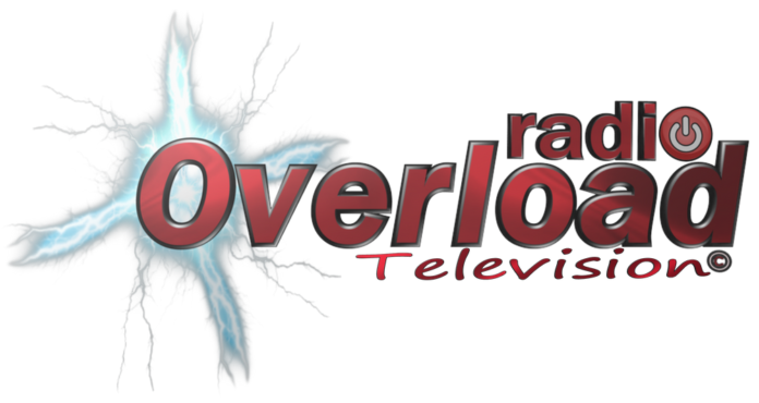 radio overload television il logo della trasmissione rosso su sfondo bianco