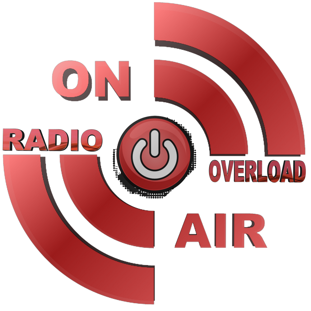 radio overload television. il logo della radio, disegnato a cerchio e colorato a strisce rosse