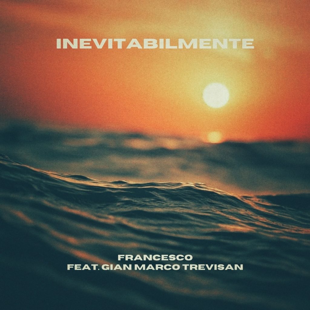 inevitabilmente by francesco. la copertina del singolo, che ritrae delle onde del mare al tramonto