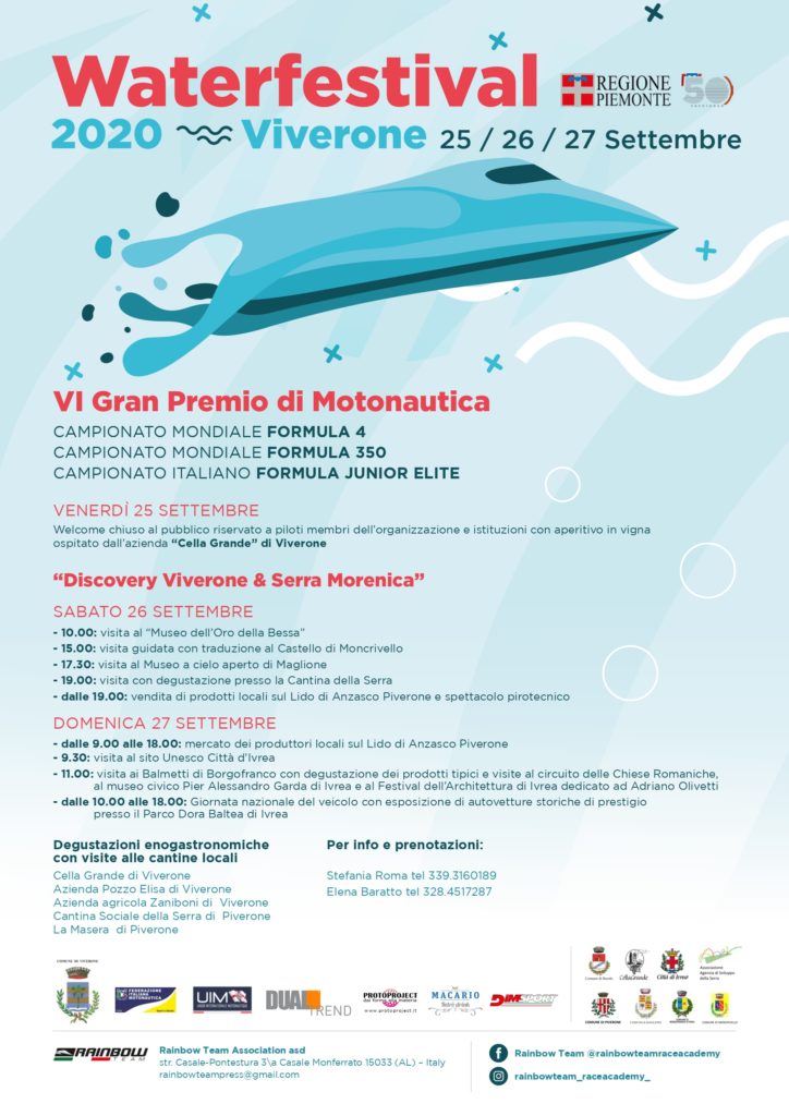 Waterfestival di Viverone la locandina con il programma dell'evento