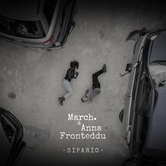 MARCH. & Anna Fronteddu - sipario. la copertina del singolo che vede i due sdraiati  a terra, tra due automobili