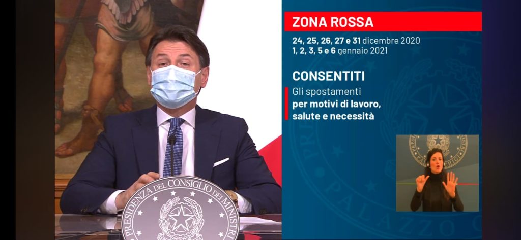 spostamenti natale zona rossa conte parla in conferena stampa