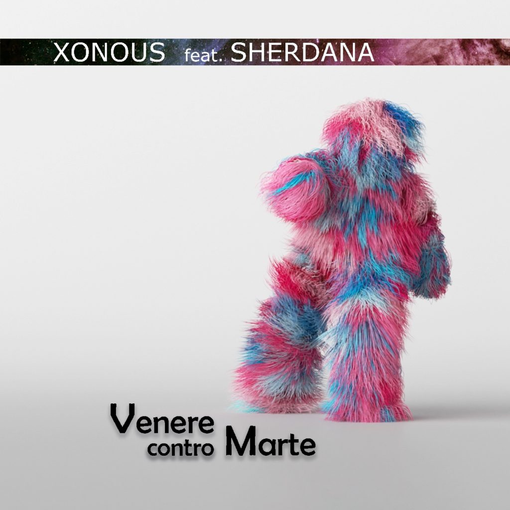 Xonous venere contro marte - la copertina del singolo che ritrae un pupazzo di pelo colorato