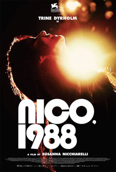 primo dell'anno in casa - un odei film consigliati è Nico 1988 - la locandina con una donna di profilo e una luce che la illumina