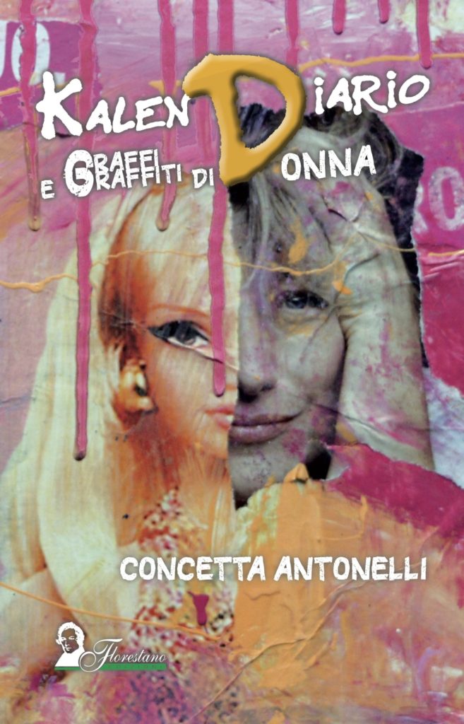 Concetta Antonelli, copertina del libro con metà faccia di Barbie bionda con orecchino ad anello vistoso e l'altra metà faccia della donna che si tiene la faccia con metà della mano