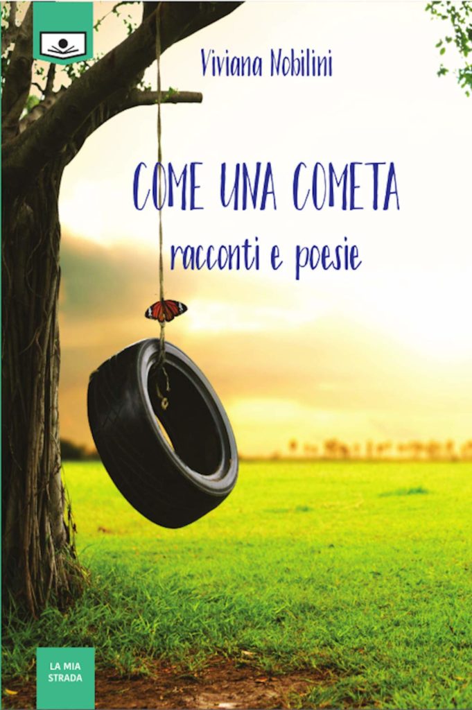 Vivana Noilini - la copertina del libro con un pneumatico di auto attaccato a una corda che penzola dal ramo di un albero, in un prato verde con degli alberi sullo sfondo