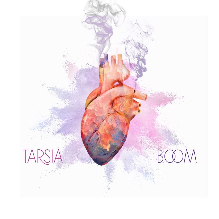 tarsia boom - la copertina del singolo che raffigura un cuore disegnato su sfondo bianco