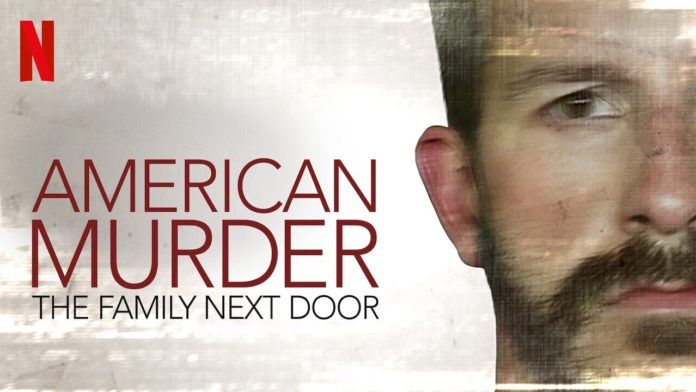 American Murder: nella foto il titolo della serie accanto al primo piano dell'omicida