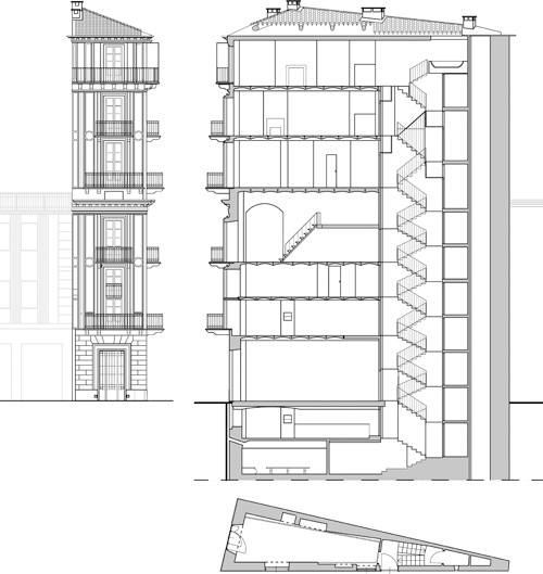 Casa Scaccabarozzi, vivere in una Fetta di Polenta a tre angoli. La pianta trapezoidale della casa della architetto Antonelli 