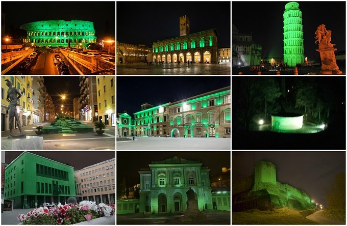 San Patrizio colora di verde tutta l'Italia