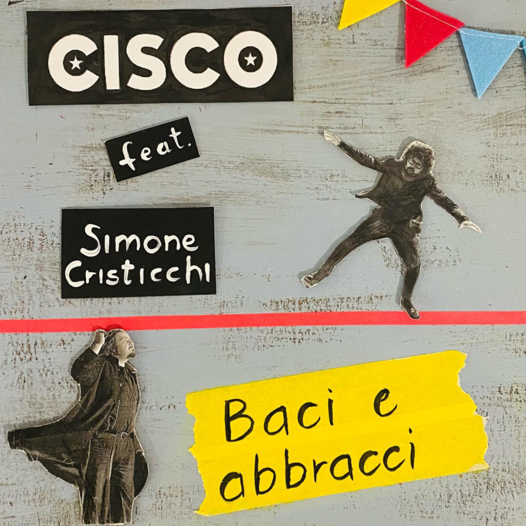 Cisco e Cristicchi in foto la copertina di Baci e abbracci disegnata a fumetto