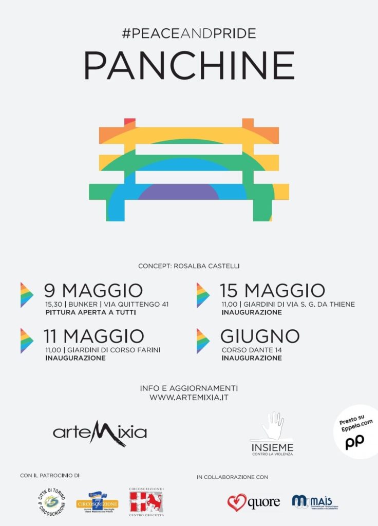 Locandina programma Artemixia panchine arcobaleno Torino 