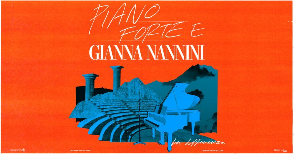 Piano Forte E Gianna Nannini - la differenza - la locandina del tour su sfondo rosso