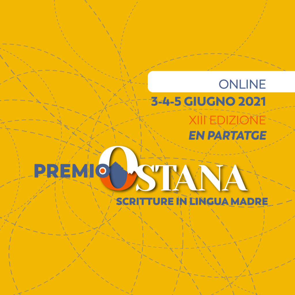 premio ostana - la locandina gialla con scritte blue e bianche