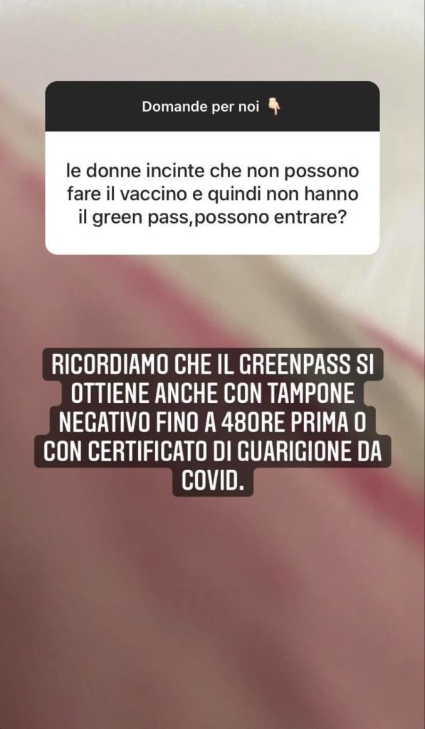  immagine con info su green pass