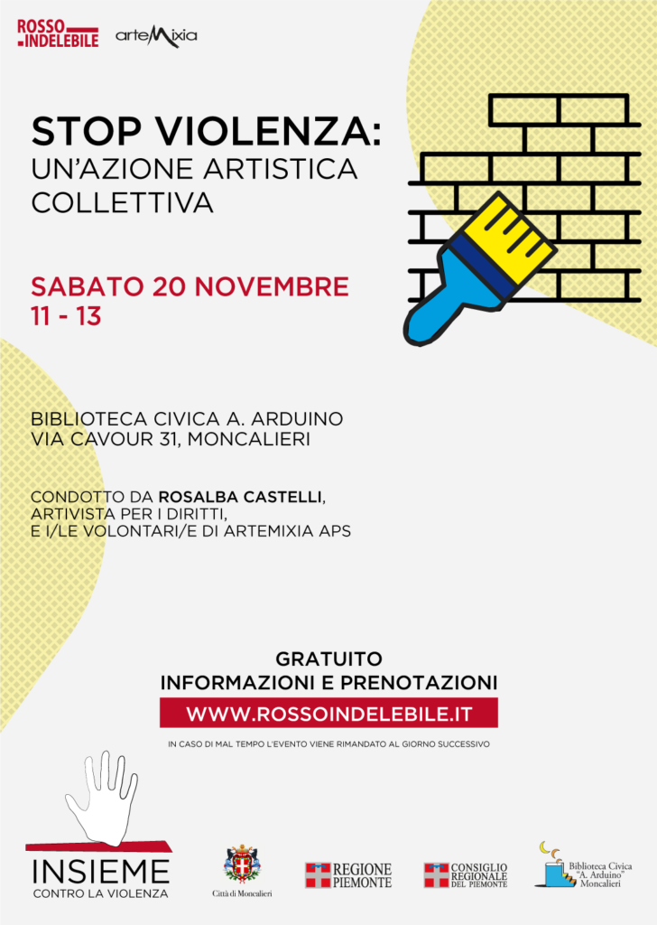 Moncalieri e Rosso Indelebile verso il 25 novembre "Insieme contro la violenza".