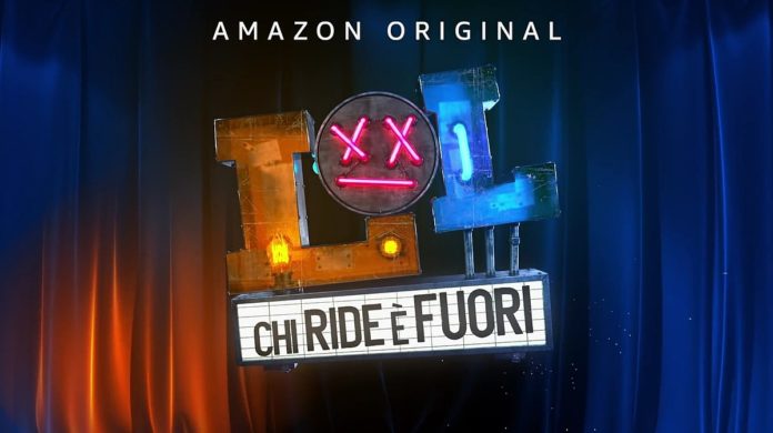 LOL chi ride è fuori - logo con le lettere L in giallo e blu e la O fatta come uno smile con due 