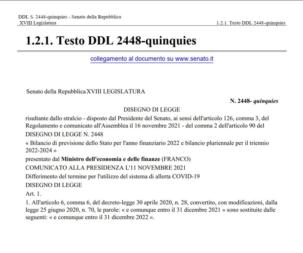 proroga stato di emergenza - screen shot del DDL