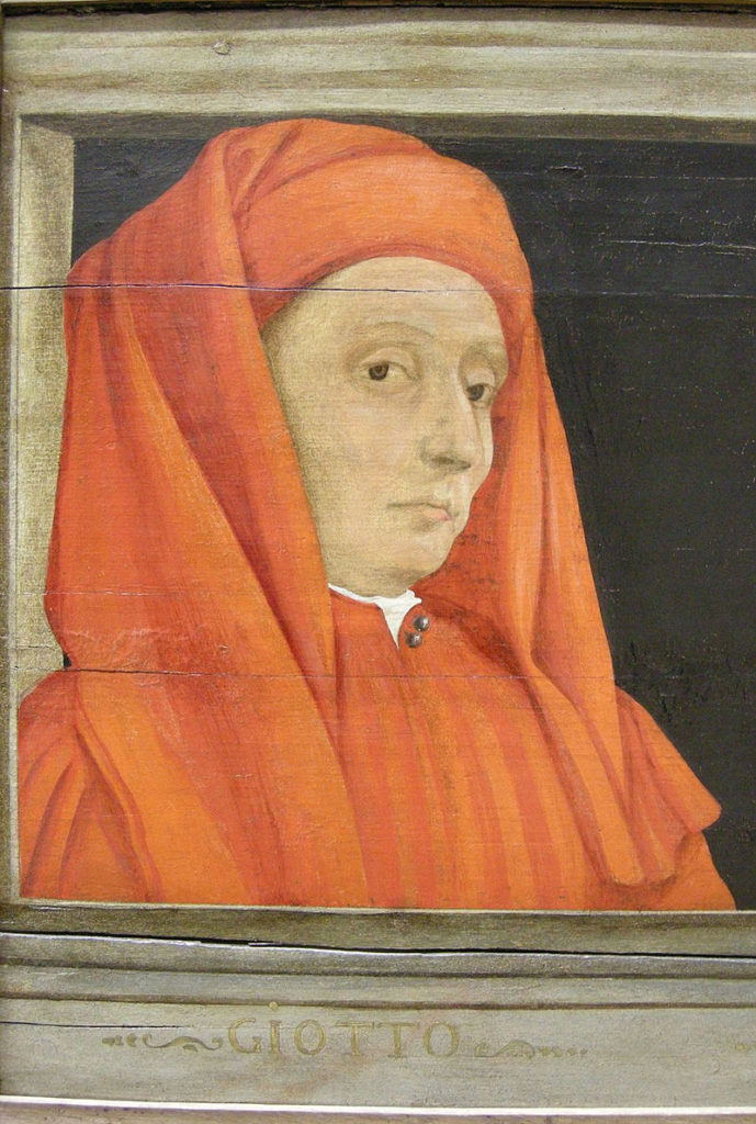 giotto ritratto con veste rossa