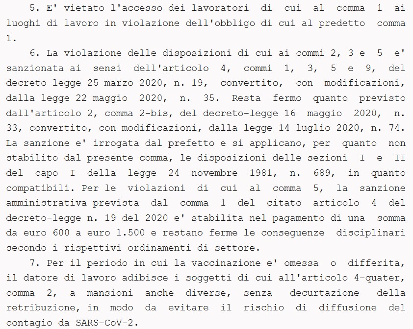 stralcio del decreto legge