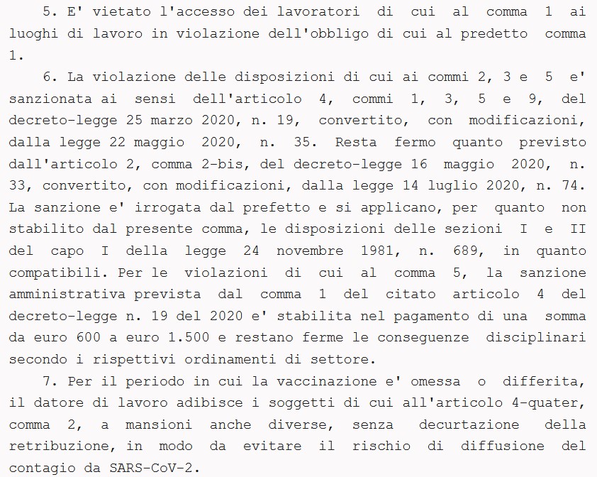 stralcio del decreto legge