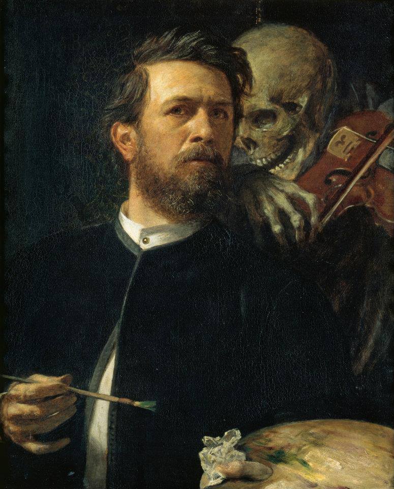 Arnold Böcklin, Autoritratto con la Morte che suona il violino, 1872. Olio su tela, 75 x 61 cm. Berlino, Nationalgalerie.