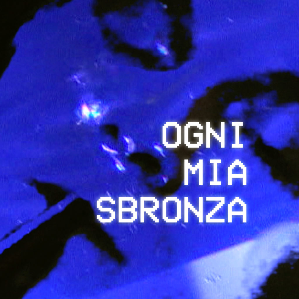 amalfitano - la copertina di ogni mia sbronza, che rappresenta un viso blu, intento a bere da una bottigila