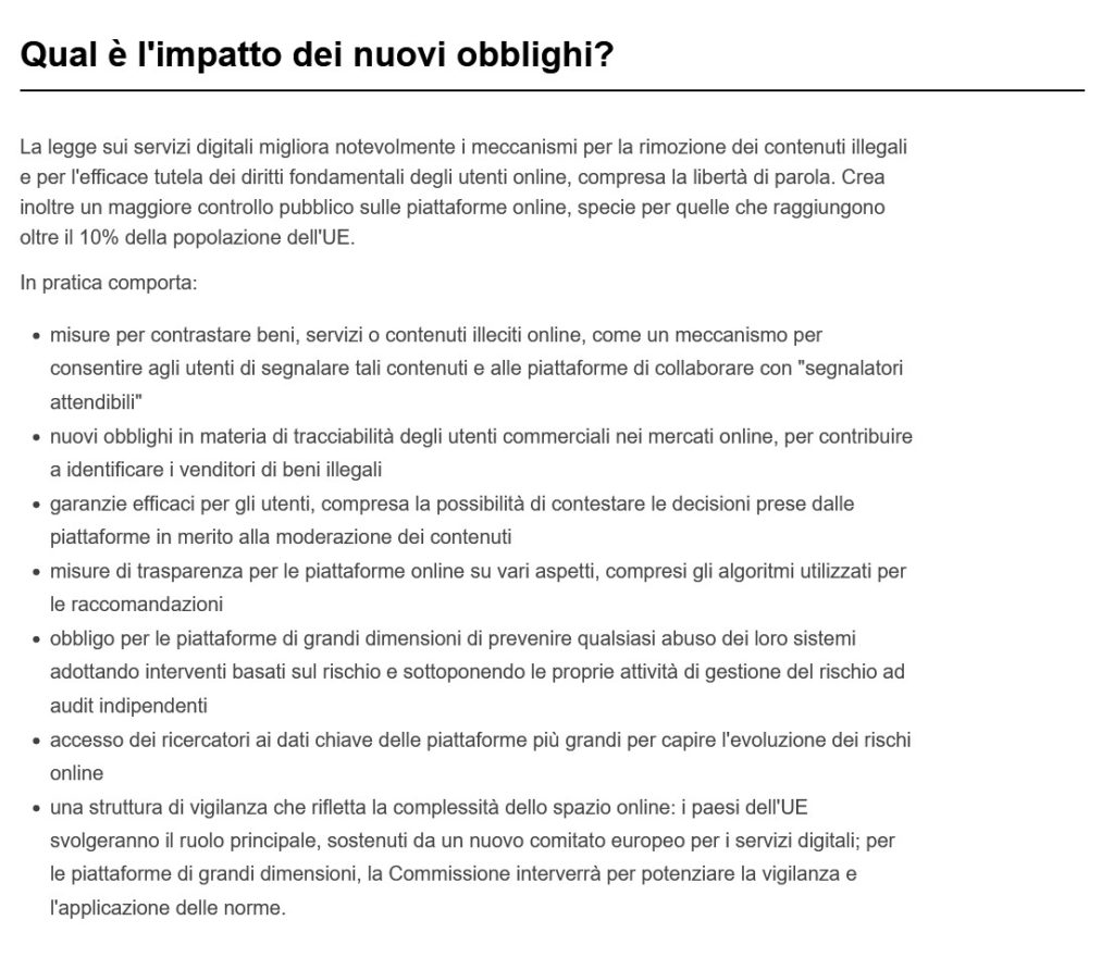 Grande fratello - uno screenshot del sito DSA