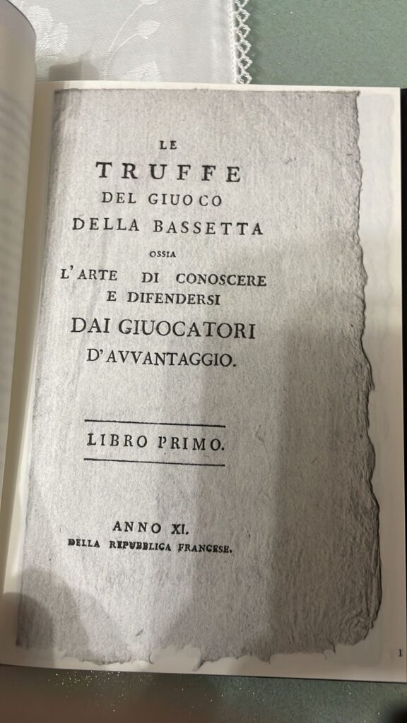 Copertina del libro le truffe del. Gioco della bassetta 