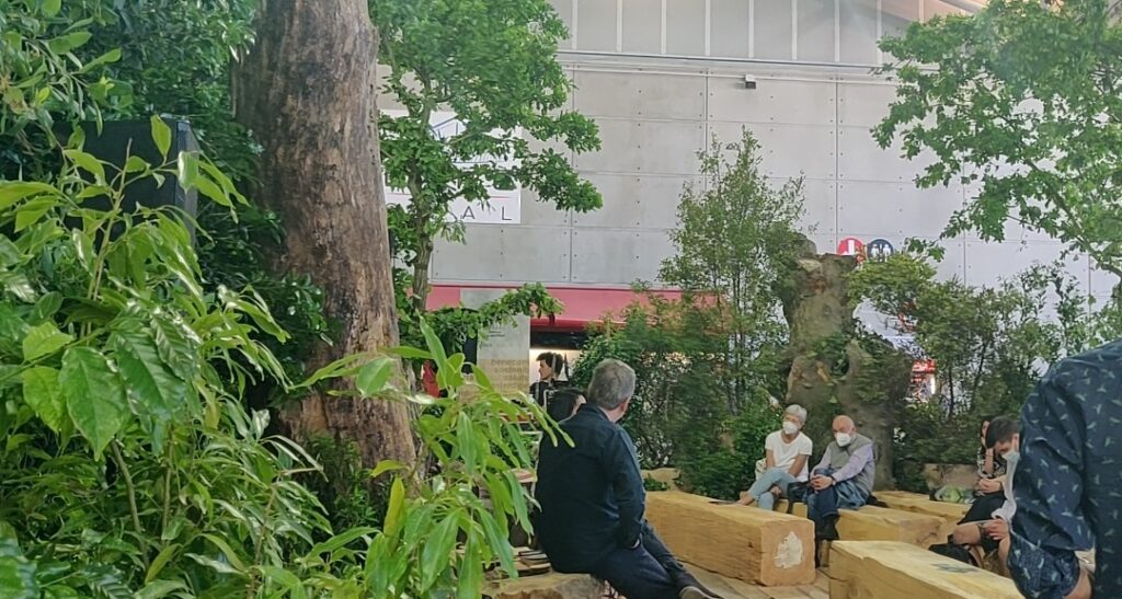 il bosco degli scrittori piante e persone in mezzo al Salone del libro Torino