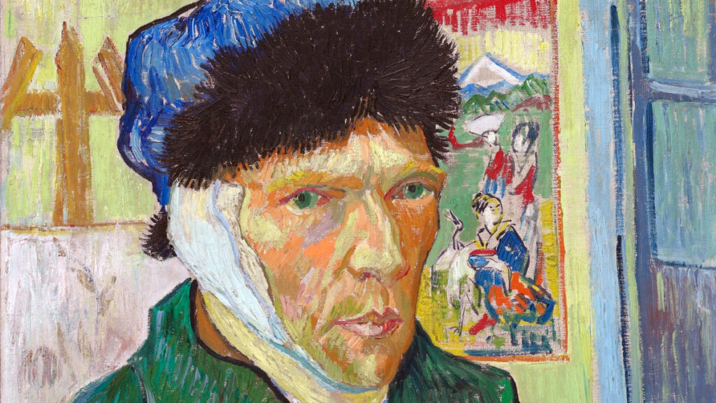 Autoritratto a viso allo specchio di van Gogh con orecchio bendato