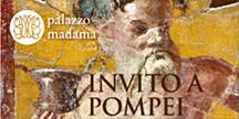 invito a Pompei di Palazzo Madama- locandina ufficiale della mostra che riporta un affresco presente nell'allestimento. 