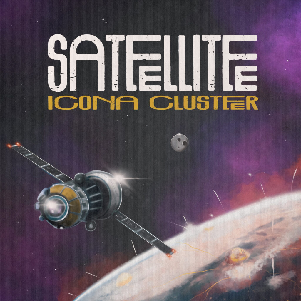 satellite in volo sopra la terra nella copertina del singolo degli icona cluster